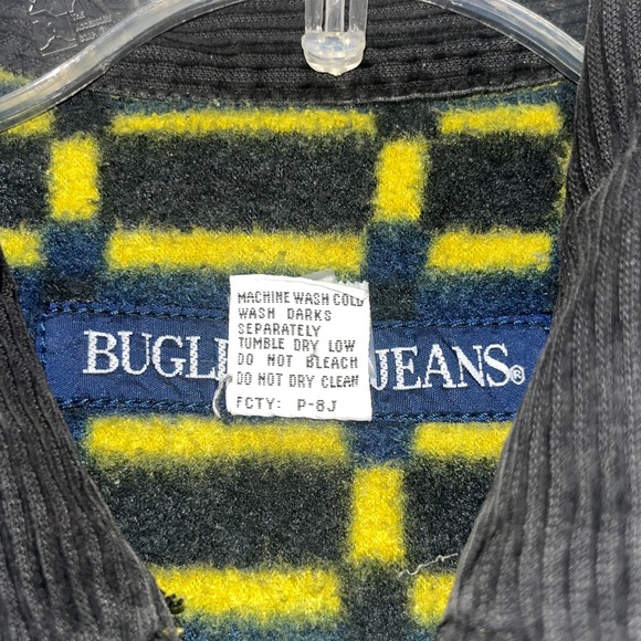 Vintage Bugle Boy Denim Barn Jacket Fleece Lined Corduroy Collar Size M - Picture 5 of 12
